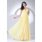 Elegant Chiffon Sleeveless V-Neck Long Yellow Bridesmaid Dresses 02010024