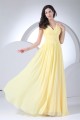 Elegant Chiffon Sleeveless V-Neck Long Yellow Bridesmaid Dresses 02010024 Elegant Chiffon Sleeveless V-Neck Long Yellow Bridesmaid Dresses 02010024