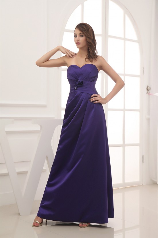 Elegant Handmade Flowers Satin A-Line Sweetheart Bridesmaid Dresses 02010025 Elegant Handmade Flowers Satin A-Line Sweetheart Bridesmaid Dresses 02010025