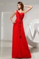 Falbala One-Shoulder Long Red Chiffon Bridesmaid Evening Dresses 02010027 Falbala One-Shoulder Long Red Chiffon Bridesmaid Evening Dresses 02010027