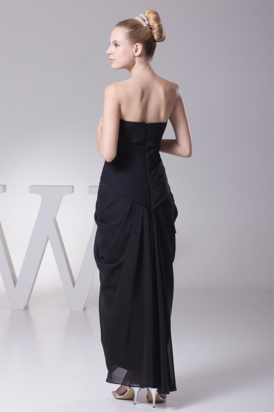 Fantastic Sheath/Column Sleeveless Strapless Draped Long Black Bridesmaid Dresses 02010028 Fantastic Sheath/Column Sleeveless Strapless Draped Long Black Bridesmaid Dresses 02010028