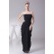 Fantastic Sheath/Column Sleeveless Strapless Draped Long Black Bridesmaid Dresses 02010028