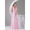 Floor-Length A-Line Halter Sleeveless Ruched Long Pink Bridesmaid Dresses 02010030