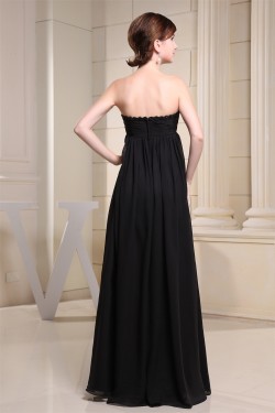 Empire Strapless Long Black Chiffon Maternity Bridesmaid Evening Dresses 02010034
