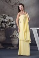 Sheath/Column Floor-Length Spaghetti Strap Chiffon Long Yellow Bridesmaid Dresses 02010035