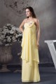 Sheath/Column Floor-Length Spaghetti Strap Chiffon Long Yellow Bridesmaid Dresses 02010035