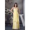 Sheath/Column Floor-Length Spaghetti Strap Chiffon Long Yellow Bridesmaid Dresses 02010035