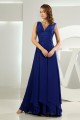 A-Line V-Neck Floor-Length Chiffon Long Blue Bridesmaid Dresses 02010039