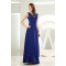 A-Line V-Neck Floor-Length Chiffon Long Blue Bridesmaid Dresses 02010039