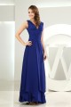 A-Line V-Neck Floor-Length Chiffon Long Blue Bridesmaid Dresses 02010039