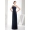 Floor-Length Strapless Sheath/Column Long Navy Blue Chiffon Bridesmaid Dresses 02010048