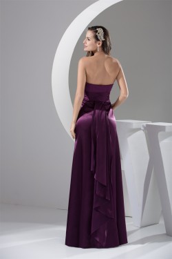 A-Line Sleeveless Floor-Length Strapless Pleats Long Bridesmaid Dresses 02010049