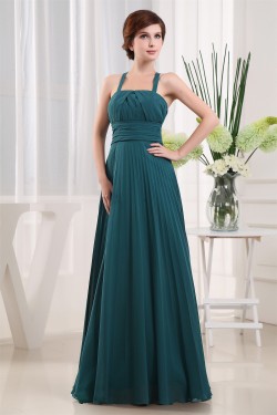 A-Line Spaghetti Strap Sleeveless Long Chiffon Bridesmaid Dresses 02010053