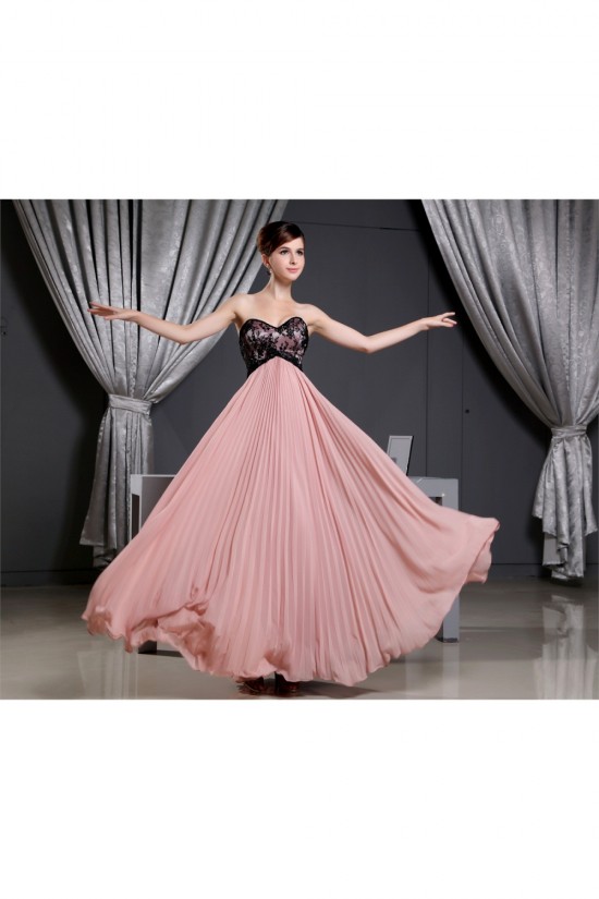 A-Line Sweetheart Chiffon and Beaded Lace Long Bridesmaid Dresses 02010054