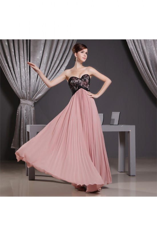 A-Line Sweetheart Chiffon and Beaded Lace Long Bridesmaid Dresses 02010054