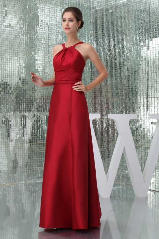 Halter Floor-Length Ruffles Sleeveless Taffeta Long Red Bridesmaid Dresses 02010057 Halter Floor-Length Ruffles Sleeveless Taffeta Long Red Bridesmaid Dresses 02010057