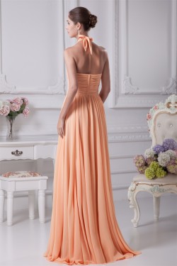 Halter Sleeveless Beading Chiffon Long Bridesmaid Dresses 02010059