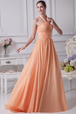 Halter Sleeveless Beading Chiffon Long Bridesmaid Dresses 02010059