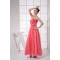 Handmade Flowers Ankle-Length Strapless Best Long Bridesmaid Dresses 02010060