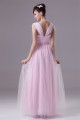 Illusion Sleeves Sweetheart Beaded Long Pink Bridesmaid Dresses 02010063