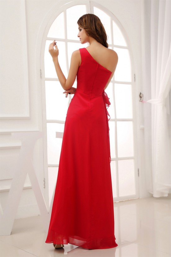 One-Shoulder Sheath/Column Sleeveless Ruffles Chiffon Long Bridesmaid Dresses 02010066 One-Shoulder Sheath/Column Sleeveless Ruffles Chiffon Long Bridesmaid Dresses 02010066
