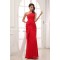 One-Shoulder Sheath/Column Sleeveless Ruffles Chiffon Long Bridesmaid Dresses 02010066