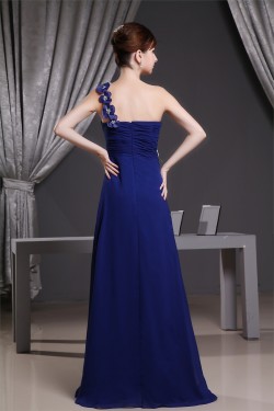 Empire One-Shoulder Beading Long Chiffon Bridesmaid Maternity Dresses 02010068