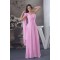 One-Shoulder Sheath/Column Sleeveless Chiffon Long Pink Bridesmaid Dresses 02010073