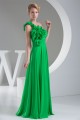 One-Shoulder Sleeveless Chiffon Long Green Best Bridesmaid Dresses 02010074