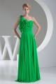 One-Shoulder Sleeveless Chiffon Long Green Best Bridesmaid Dresses 02010074
