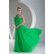 One-Shoulder Sleeveless Chiffon Long Green Best Bridesmaid Dresses 02010074