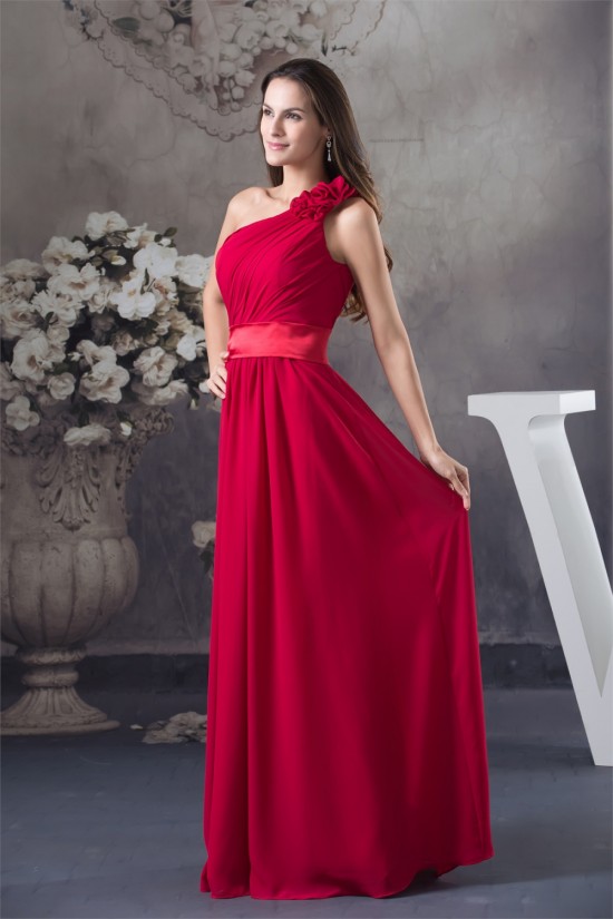 A-Line One-Shoulder Sleeveless Ruffles Floor-Length Best Bridesmaid Dresses 02010075 A-Line One-Shoulder Sleeveless Ruffles Floor-Length Best Bridesmaid Dresses 02010075