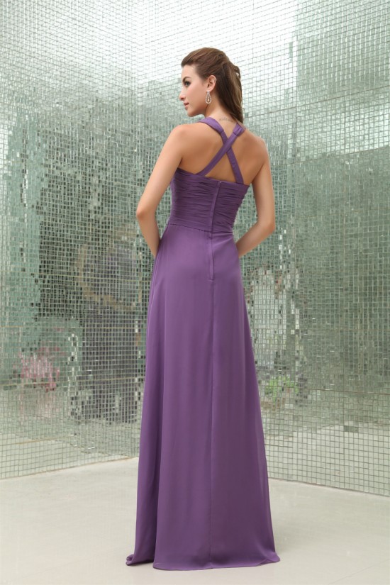 Pleats Sheath/Column Straps Chiffon Long Bridesmaid Dresses 02010076 Pleats Sheath/Column Straps Chiffon Long Bridesmaid Dresses 02010076