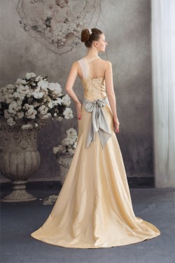 Puddle Train Mermaid/Trumpet Straps Sleeveless Long Bridesmaid Dresses 02010077