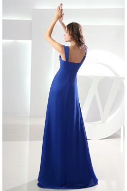 Empire Ruffles Chiffon Sleeveless Long Blue Bridesmaid Dresses Maternity Dresses 02010079