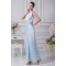 Ruffles Elastic Woven Satin One-Shoulder Long Bridesmaid Dresses 02010080