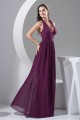 A-Line Ruffles Halter Floor-Length Chiffon Best Long Bridesmaid Dresses 02010081