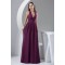 A-Line Ruffles Halter Floor-Length Chiffon Best Long Bridesmaid Dresses 02010081