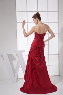 Ruffles Sheath/Column Sleeveless Brush Sweep Train Long Bridesmaid Dresses 02010082