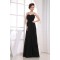 A-Line Sweetheart Spaghetti Strap Floor-Length Long Black Chiffon Bridesmaid Dresses 02010083
