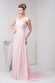 A-Line Beading Brush Sweep Train One-Shoulder Long Pink Chiffon Bridesmaid Dresses 02010089 A-Line Beading Brush Sweep Train One-Shoulder Long Pink Chiffon Bridesmaid Dresses 02010089