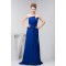 A-Line Chiffon Sequins Long Blue Brush Sweep Train Bridesmaid Dresses 02010090