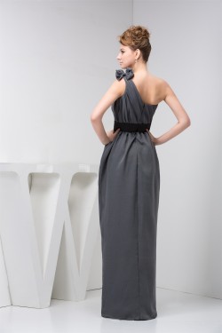 Sheath/Column One-Shoulder Long Chiffon Bridesmaid Dresses under 100 02010093