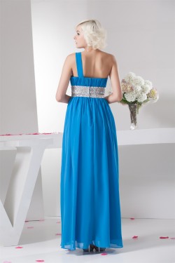 Chiffon One-Shoulder Sheath/Column Sleeveless One-Shoulder Bridesmaid Dresses 02010096