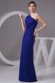 Floor-Length Chiffon One-Shoulder Long Blue Bridesmaid Dresses under 100 02010099