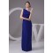 Floor-Length Chiffon One-Shoulder Long Blue Bridesmaid Dresses under 100 02010099