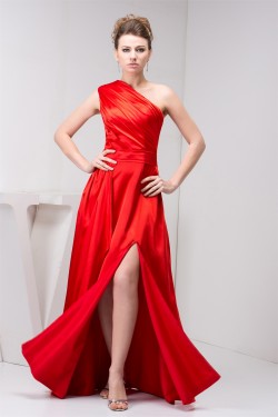 Floor-Length Pleats Long Red Bridesmaid Dresses 02010100