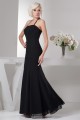 Mermaid/Trumpet Halter Pleats Chiffon Long Black Bridesmaid Dresses 02010103