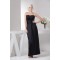 Pleats Satin Strapless Sleeveless Long Black Bridesmaid Dresses 02010104