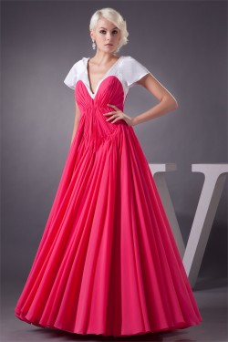 Ruffles A-Line Chiffon Long Bridesmaid Dresses 02010105